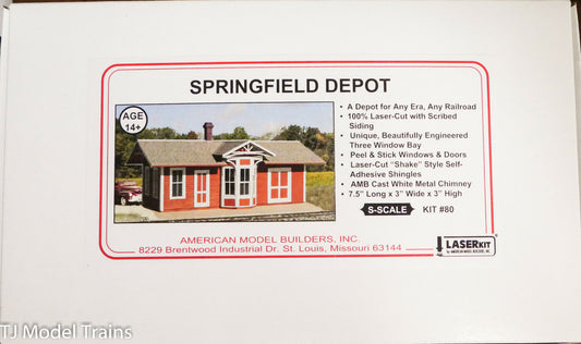 American Model Builders, Inc S #80 Springfield Depot (Laser Cut Building Kit)