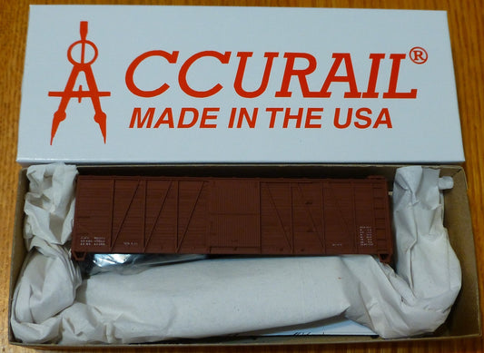 Accurail HO #4198 Data Mineral Red (40' O.B. Wood Box Car Kit Form)