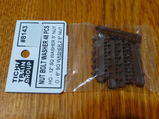 Tichy Train Group HO #8143 Nut-Bolt-Washer Castings (Rust-Colored Styrene) -- 3"