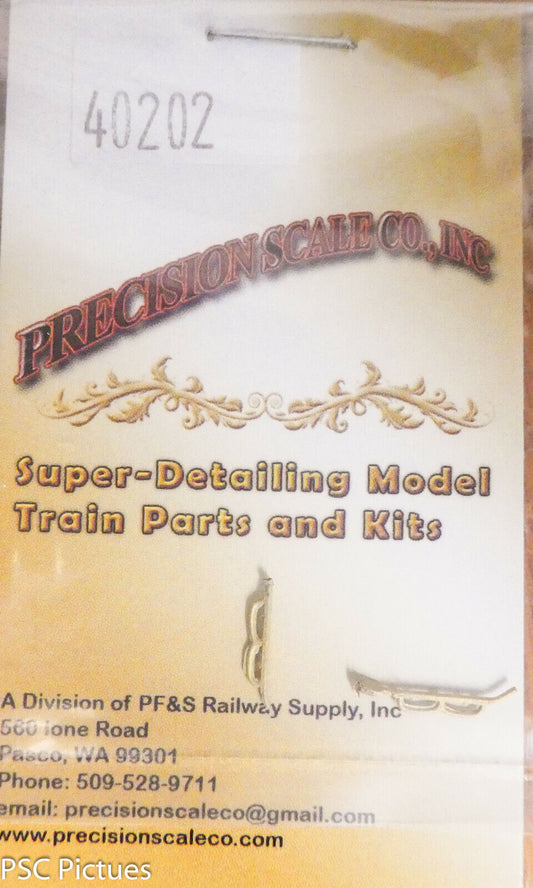 Precision Scale O #40202 Grab Irons, Early Caboose Style (Brass Castings)