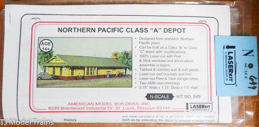 American Model Builders N #649 Northern Pacific Class "A" Depot (1:160th) Laser