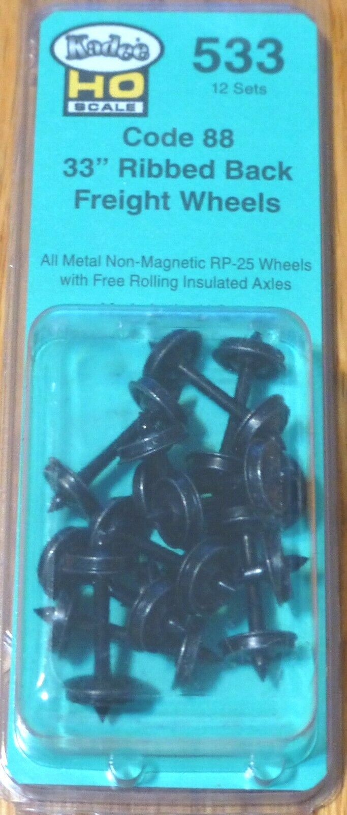 Kadee HO Scale #533 Code 88 33" Ribbed Back Frieght Wheels (12)
