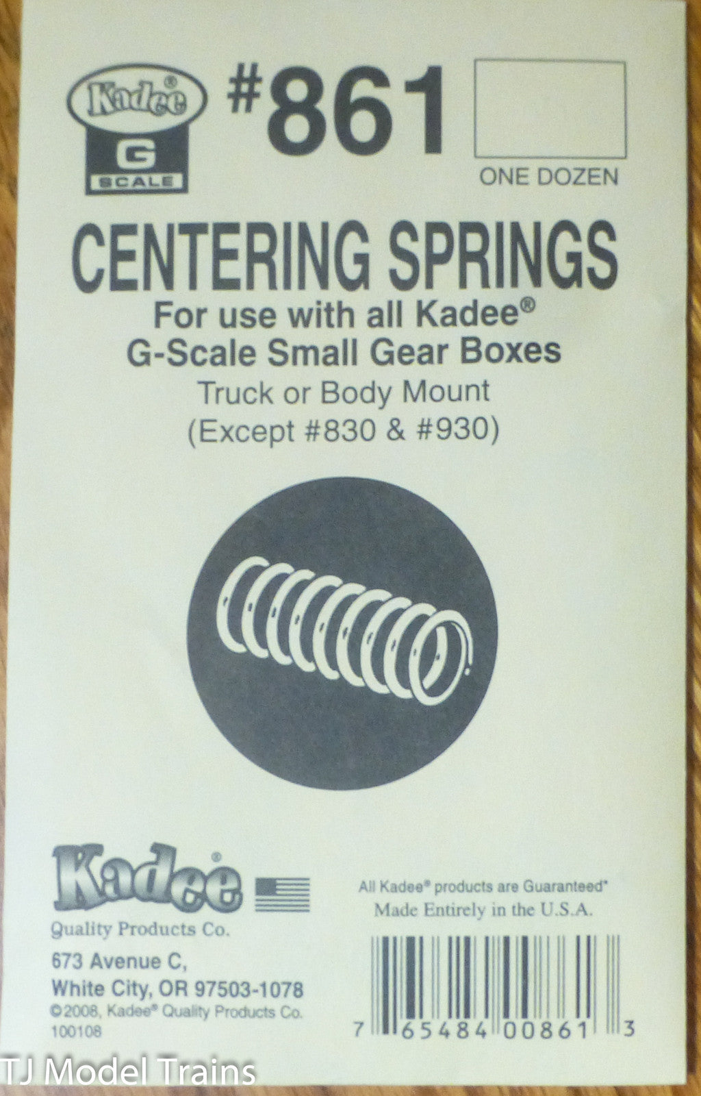 Kadee #861 (G Scale) Centering Springs for: use w/all Kadee G-Scale Small Gear