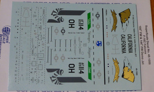 Microscale Decal 1:48 Scale #48-1086 / F-16C Falcons: 189th FW & 144th FW Demo