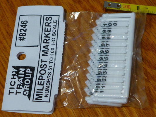 Tichy Train Group HO #8246 ( Milepost Markers ) Numbers 51-100 (1:87 Scale)