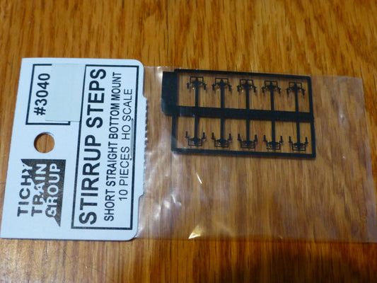Tichy Train Group HO #3040 Freight Car Stirrups pkg(10) -- Short, Straight - Bot