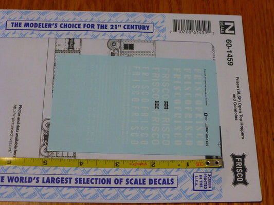 Microscale Decal N #60-1459 Frisco (SLSF) Open Top Hoppers & Gondolas (Decal Set