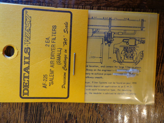 Details West HO #225 Air Dryer Filters (Small) "Salem" Style