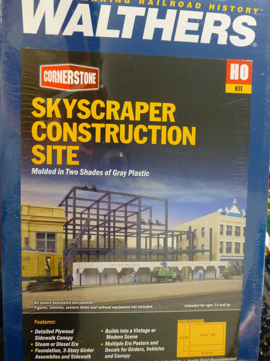 Walthers Cornerstone #933-3761 HO Scale Skyscraper Construction Site -- Kit