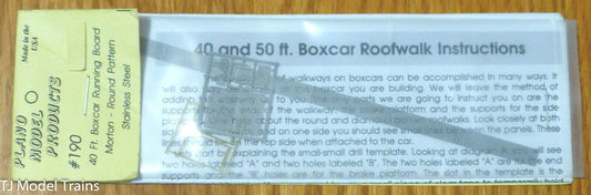 Plano #190 / 40ft. Boxcar Running Board Morton- Round Pattern Stainless Steel