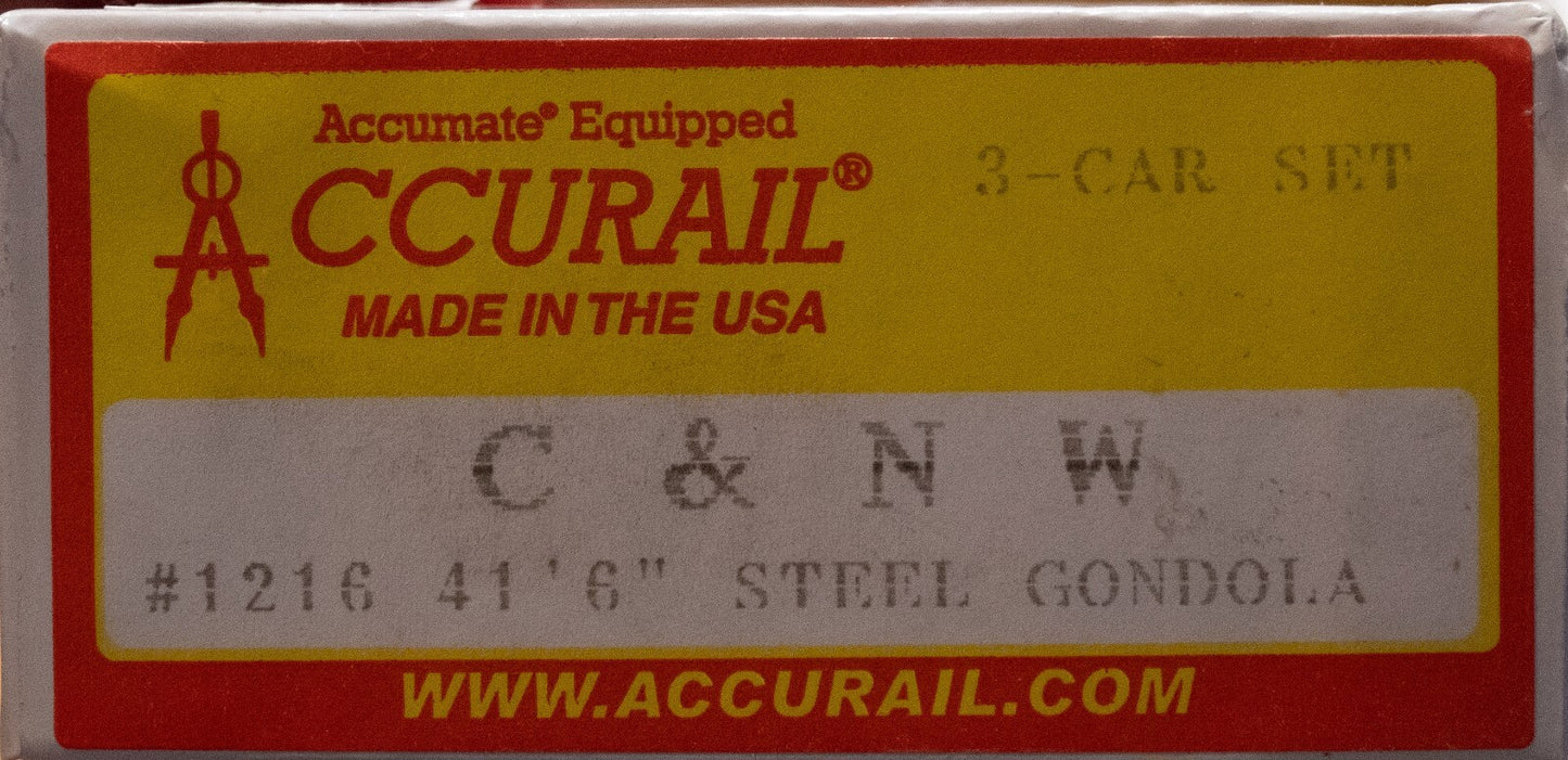 Accurail HO #1216 C&NW (3pk) 41' 6" Steel Gondola (kit Form)