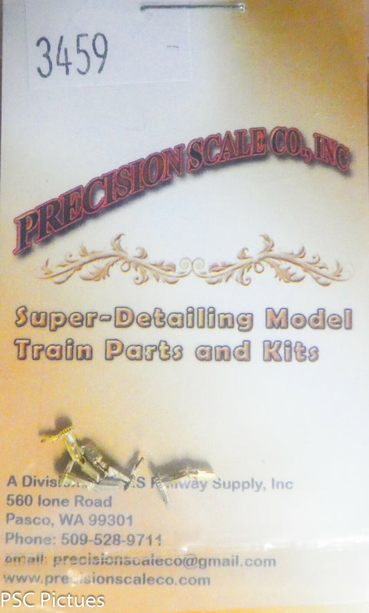 Precision Scale HO #3459 Brackets, Upper Brake Staff, Freight #2 (Brass)