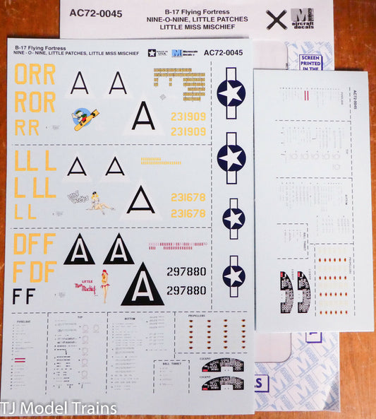 Microscale Decal  #AC72-0045 (B-17 Flying Fortress / Nine-O-Nine, Little Patches