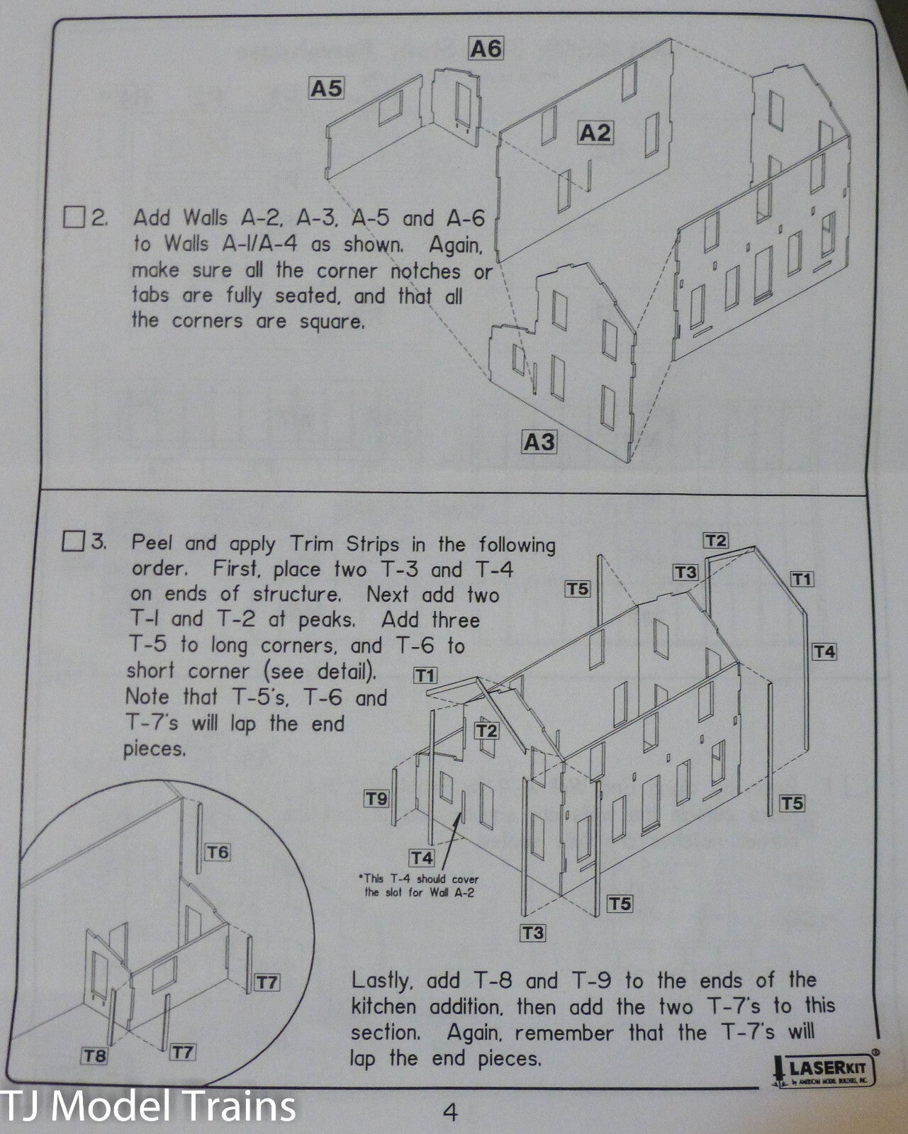 American Model Builders, Inc N #640 Two Story Farm House Kit (Wood Laser Kit)