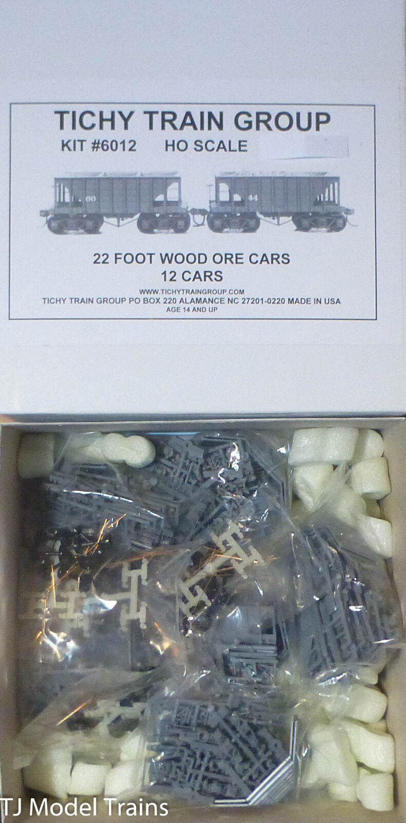 Tichy Train Group #6012 (HO Scale)22' Wood Ore Car 12-Pack - Kit -- Undecorated
