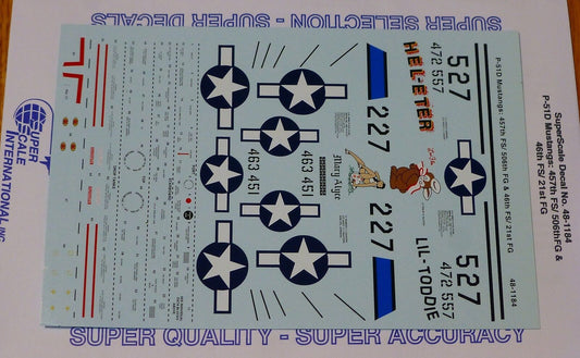Microscale Decal 1:48 Scale #48-1184 / F-51D Mustangs: 457th FS/ 506th FG & 46th