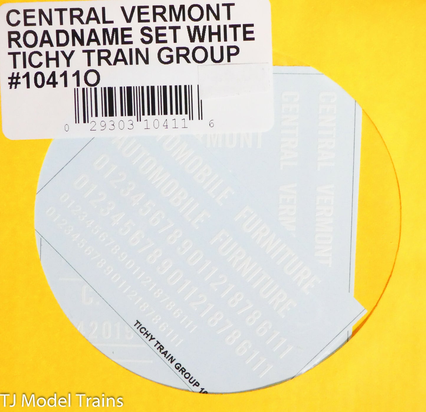 Tichy Train Group O #10411O Central Vermont Roadname Set White Lettering (Decal)