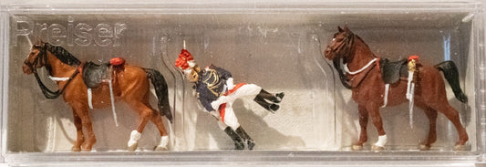 Preiser HO #10435 Police Mounted On Horseback -- Republican Guards