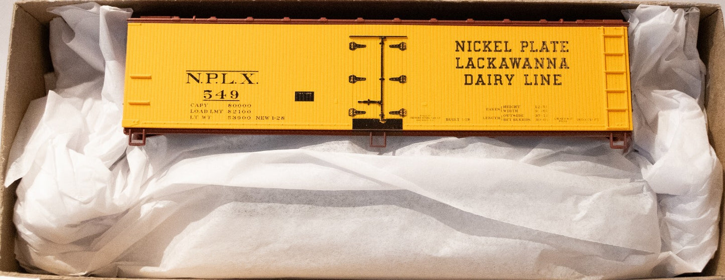 Accurail #8156 40' Wood Reefer 3-Pack - Kit -- 1 Each NKP/DLW Dairy Line, Boston