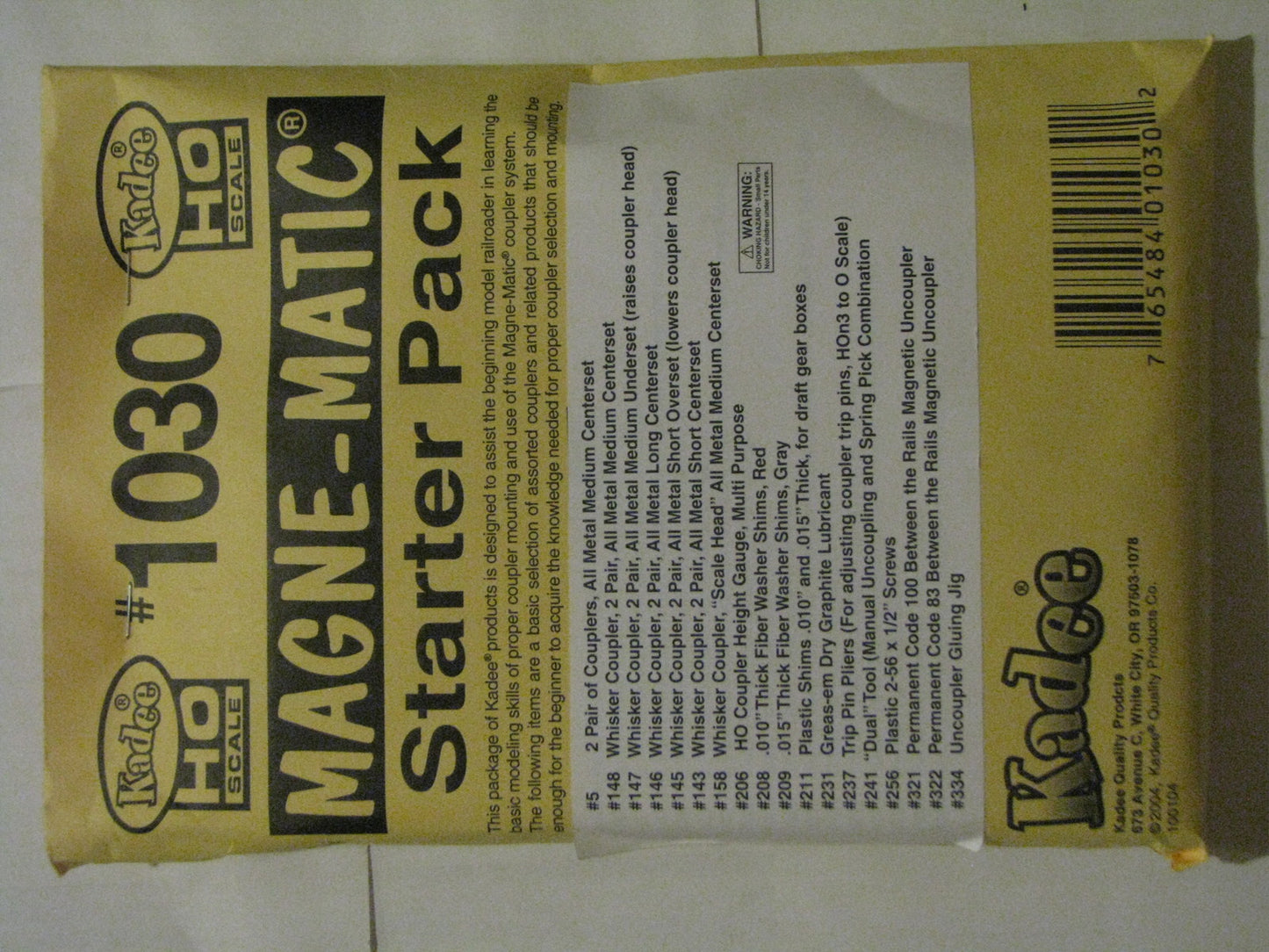 Kadee HO #1030  HO Scale Starter Pack (See Below what comes in Package)