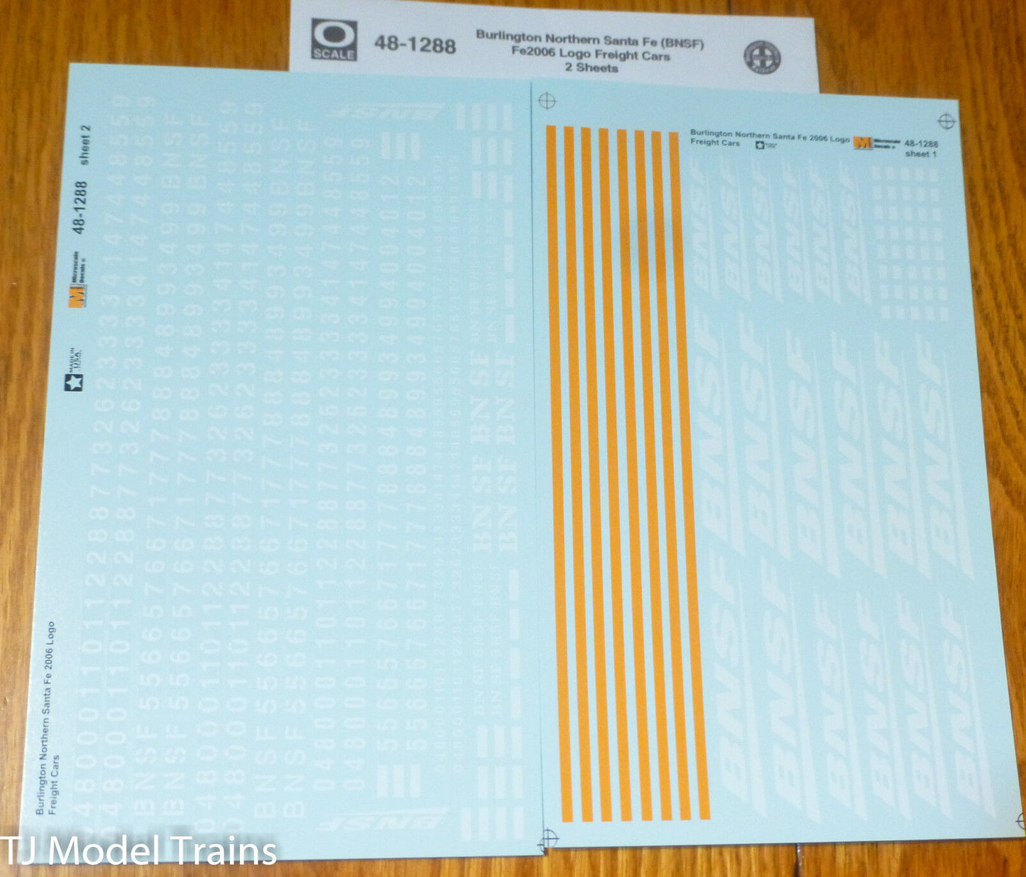 Microscale Decal O #48-1288 Burlington Northern Santa Fe (BNSF) Fe2006