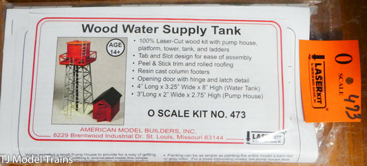 American Model Builders, Inc #473 Wood Water Supply Tank, LaserCut Kit (O Scale)