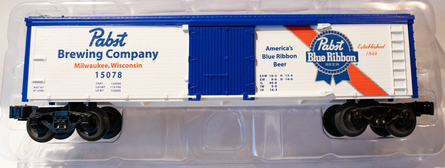 Lionel #6-15078 PABST Wood-sided Reefer Die-cast Metal Sprung Trucks Opening Doo