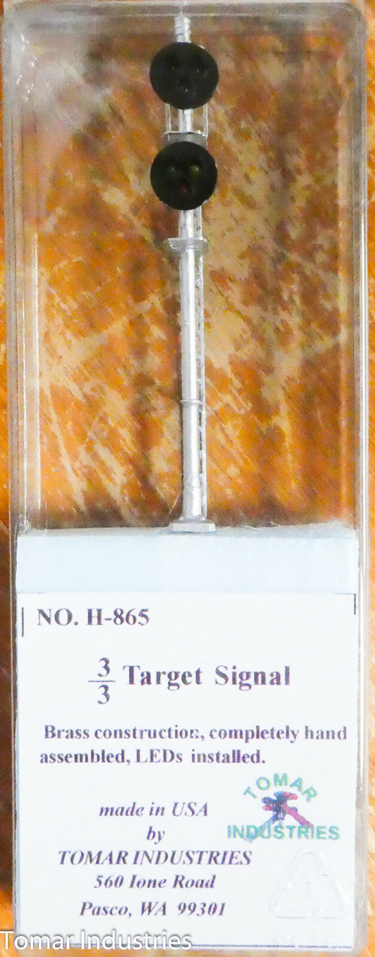 Tomar Industries HO #H-865 3/3 Target Singal (Brass Construction, Hand Made)LEDs
