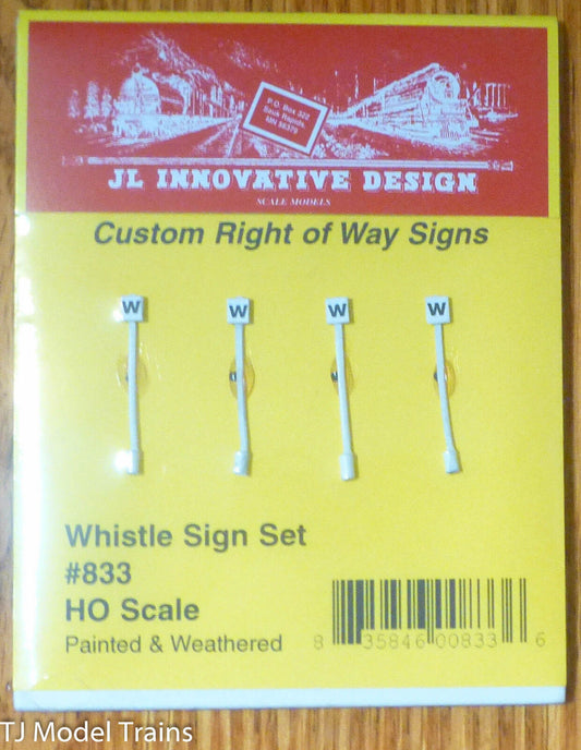 JL Innovative Design #833 Custom Railroad Right-of-Way Signs -- Modern Whistle P