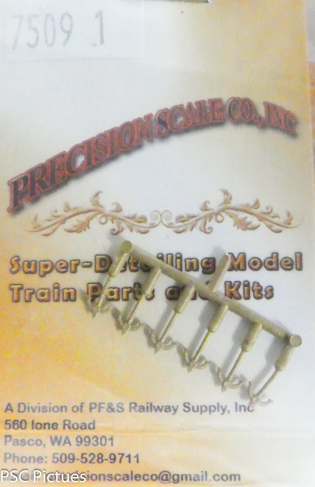 Precision Scale O #7509.1 Clamps, for: Smokebox Door #7509 (Brass Castings)