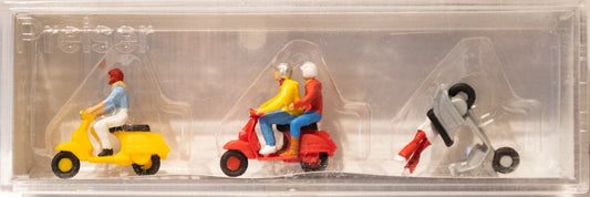 Preiser HO# 10128 Recreation & Sports -- Motor Bikes & Rider Set