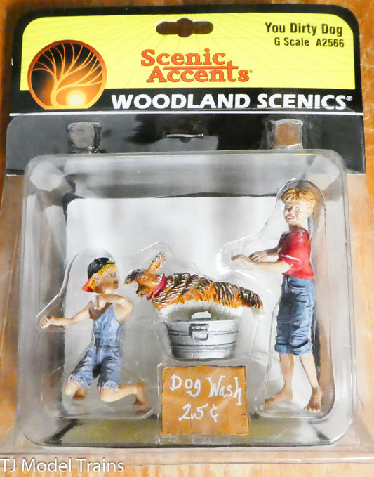 Woodland Scenics G Scale #2566 You Dirty Dog (1:24th Scale) Dog Bath