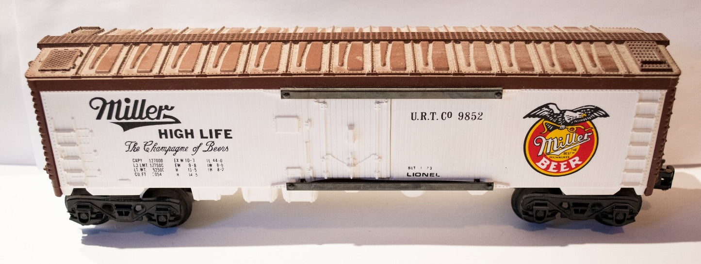 Lionel O Scale  #6-9852  Miller High Life Reefer Champagne of Beers Model Railro
