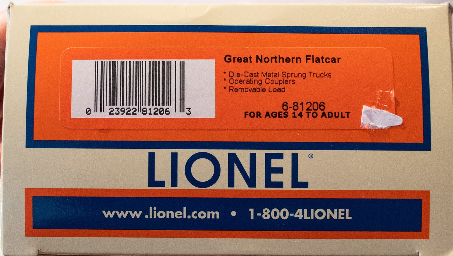 Lionel O Scale (Used) #6-81206 Great Northern Flatcar