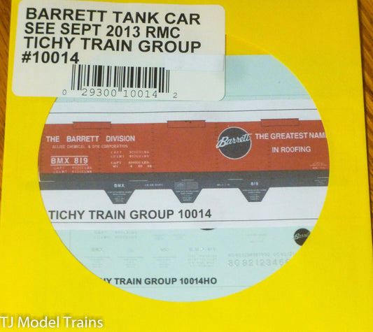 Tichy Train Group #10014 Decal for: Barrett Tank Car See Sept 2013 RMC(HO Scale)