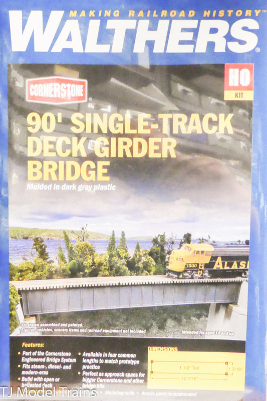 Walthers #933-4508 (90' Single-Track Deck Girder Bridge) Kit Plastic, HO Scale