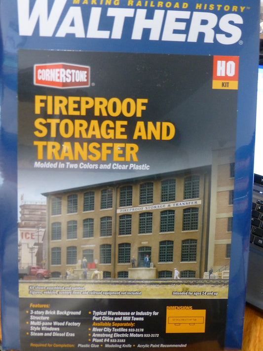 Walthers HO #933-3189 Fireproof Storage & Transfer Background Building -- Kit -