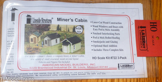 American Model Builders, Inc HO #722 Miner's Cabins (3 in package) Kits