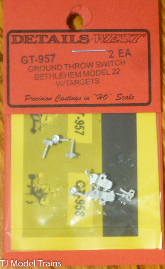 Details West HO #957 Bethlehem Model 22 Ground Throw Turnout Detail w/Targets