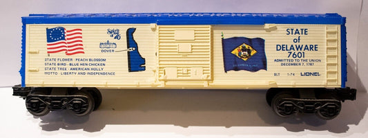Lionel (#39 No Box) O Scale #7601 SPIRIT OF 76 DELAWARE BOXCAR