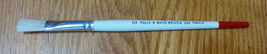 Floquil / Polly's Paint Brush #768212A White Bristle 1/2" (Whte w/Red End)