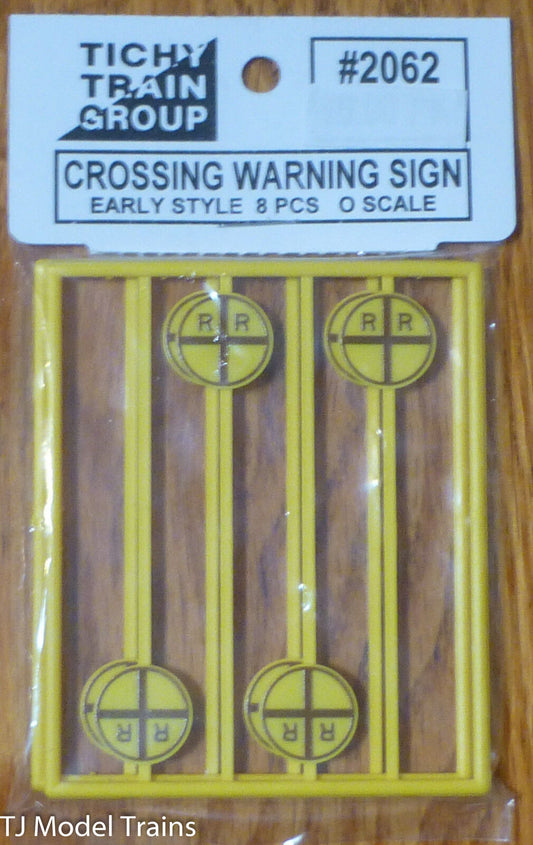 Tichy Train Group #2062 (O Scale) Crossing Warning Signs (Early Style) 8pcs