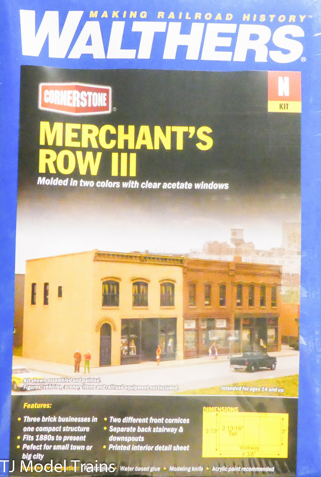 Walthers N #933-3851 Merchant's Row III (Plastic Building Kit) N Scale / 1:160th