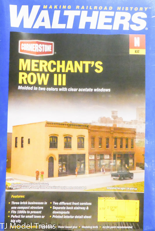 Walthers N #933-3851 Merchant's Row III (Plastic Building Kit) N Scale / 1:160th
