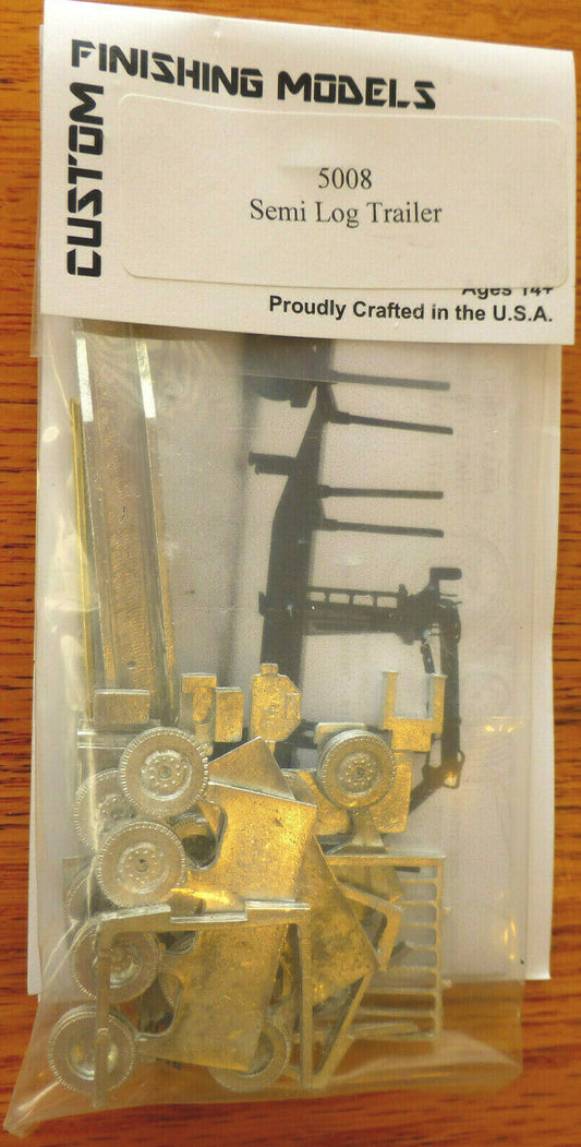 Custom Finishing Models HO #5008 Semi- Logging Trailer (White Metal Kit)