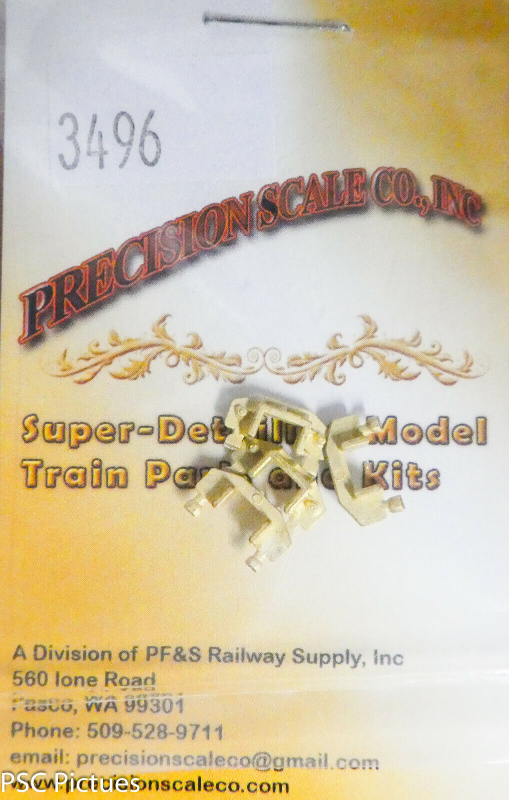 Precision Scale HOn3 #3496 Coupler Pockets, "Steel" Style for: D&RGW Cars(Brass)