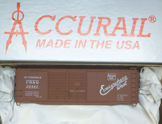 Accurail HO #1223.2 CB&Q (Rd #39487) 40' AAR Steel Boxcar Kit