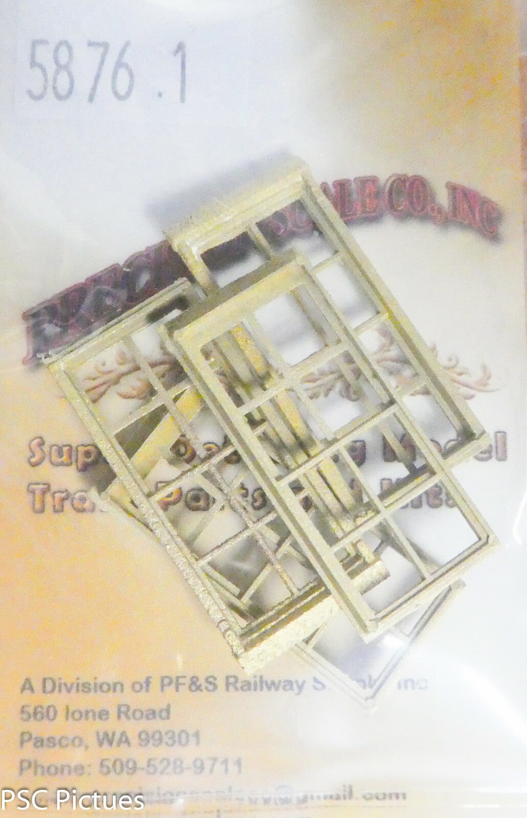 Precision Scale HO #5876.1 Window, 8-Pane Double Hung, 40"x84" (4 Brass Parts)