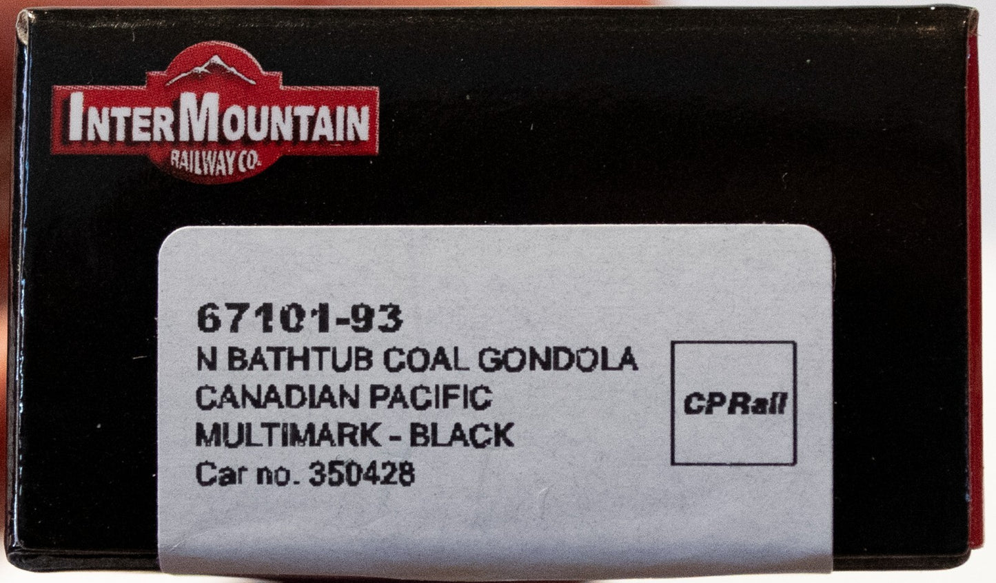 InterMountian N #67101-93 Bathtub Coal Gondola - Ready to Run -- Canadian Pacif