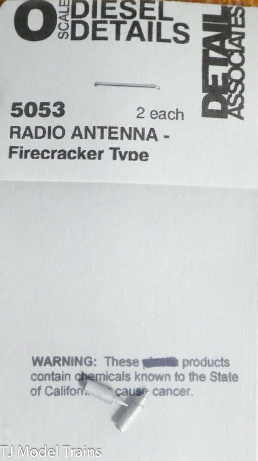 Detail Associates O #5053 Radio Antenna - Firecracker Type (White Metal)